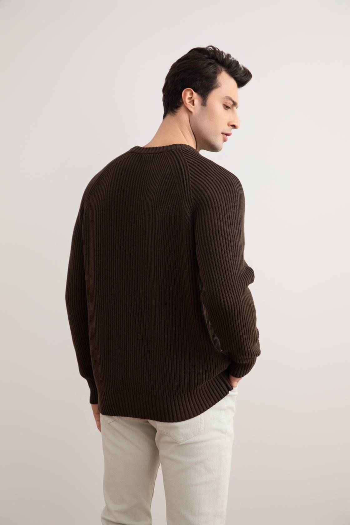 Brown English Rib Crewneck