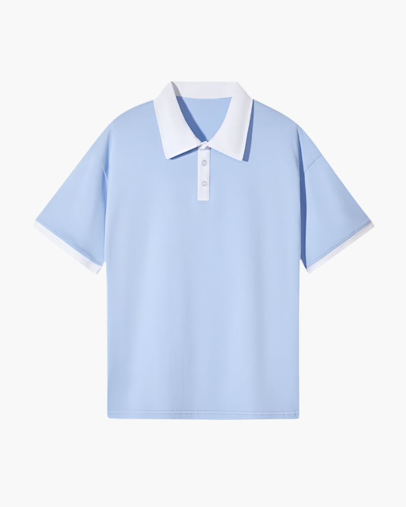Contrast Collar Drop Shoulder Polo