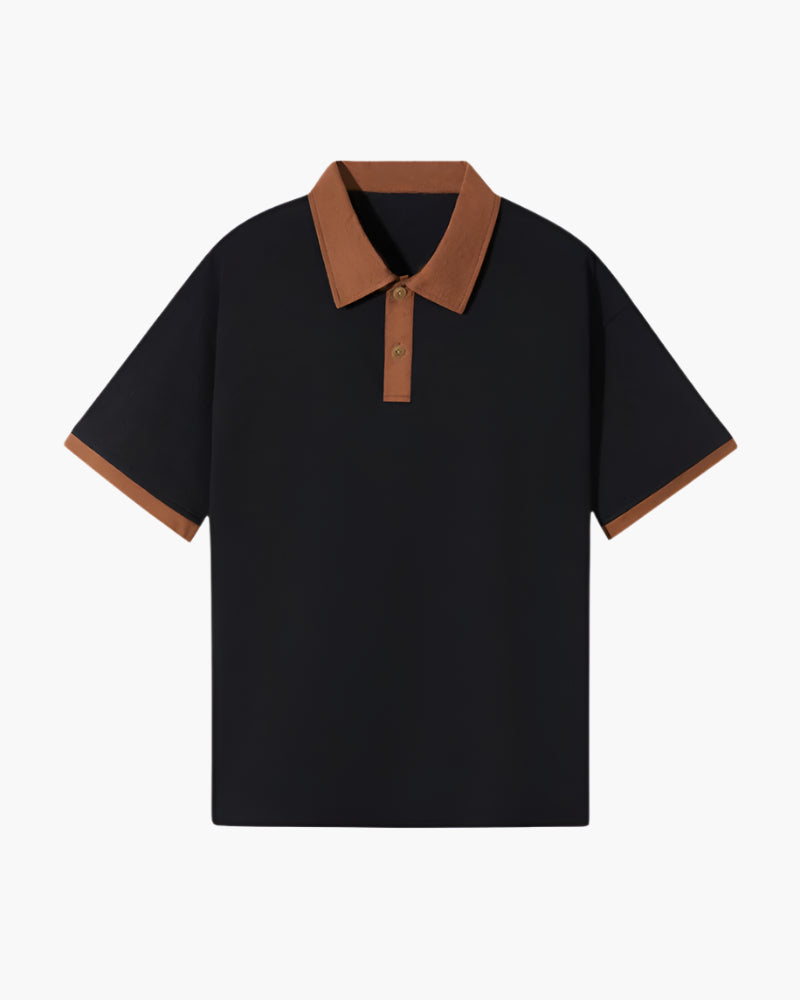 Contrast Collar Drop Shoulder Polo
