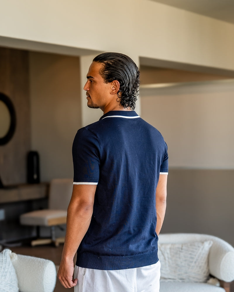 Contrast Trim Knit Polo