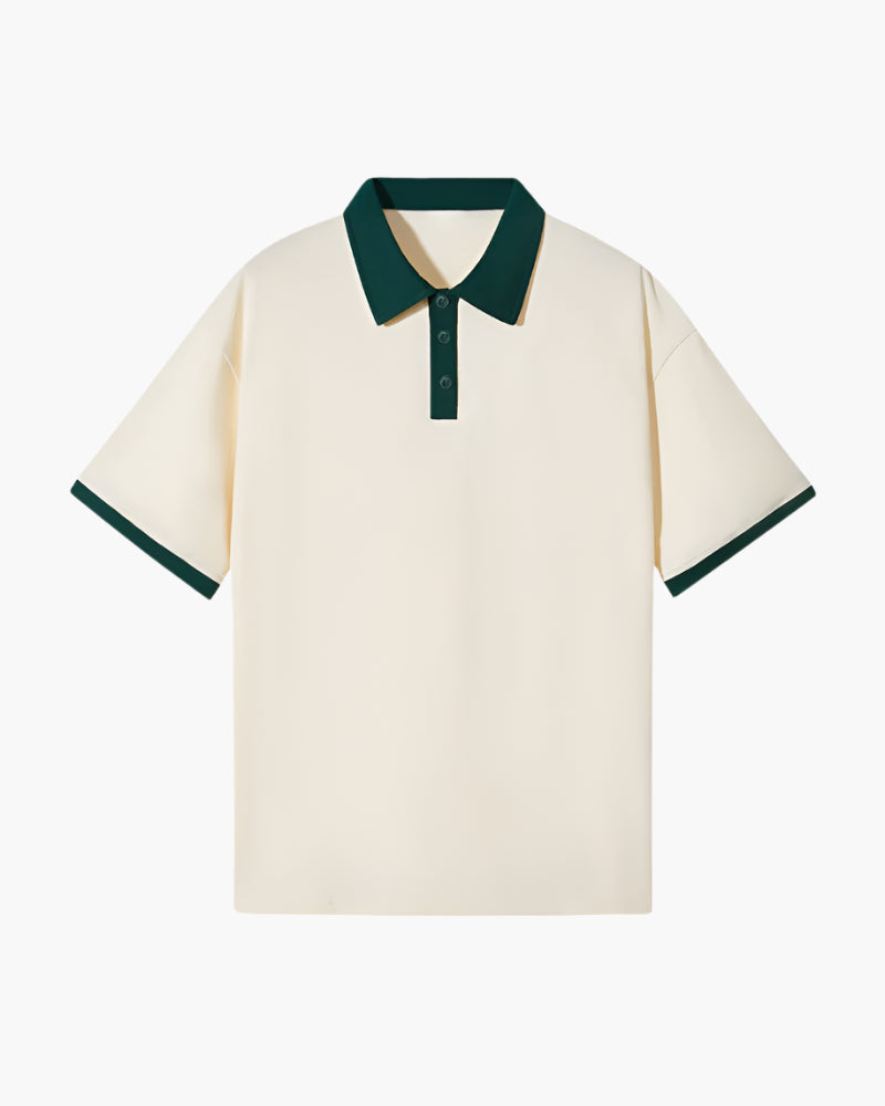 Contrast Collar Drop Shoulder Polo