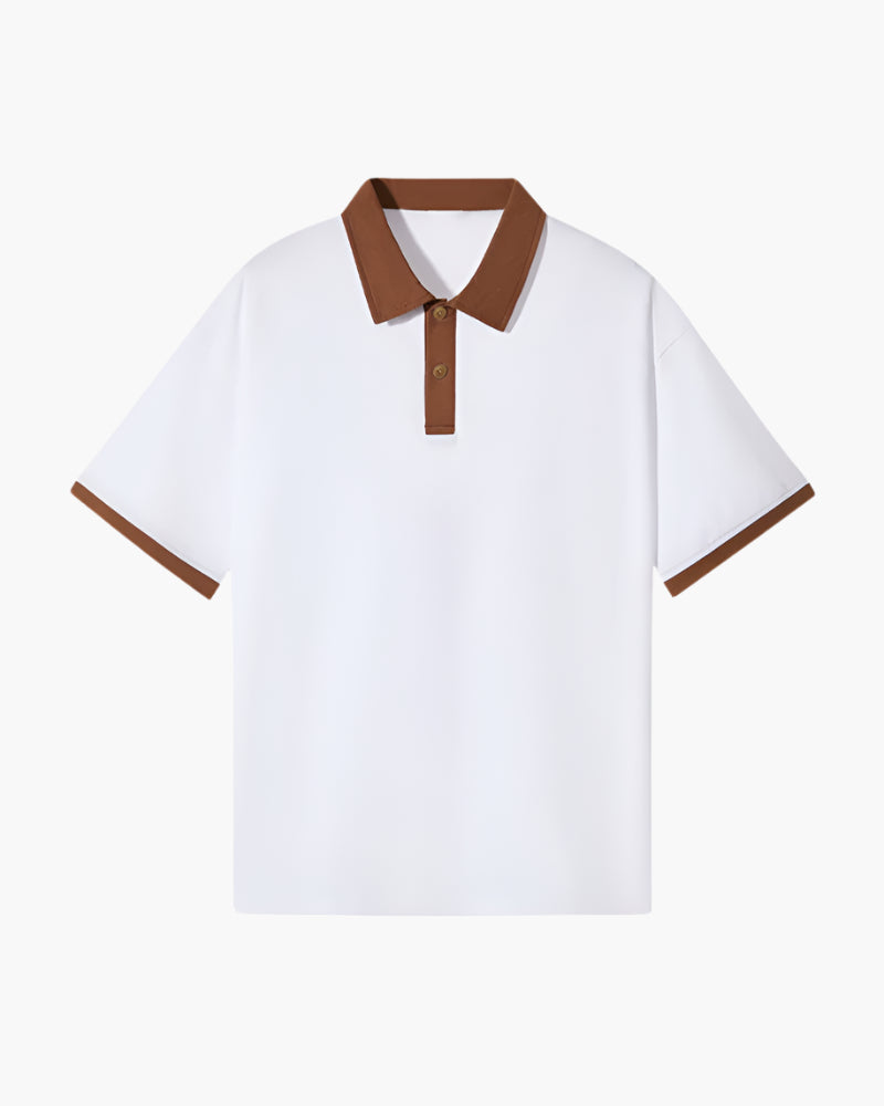 Contrast Collar Drop Shoulder Polo