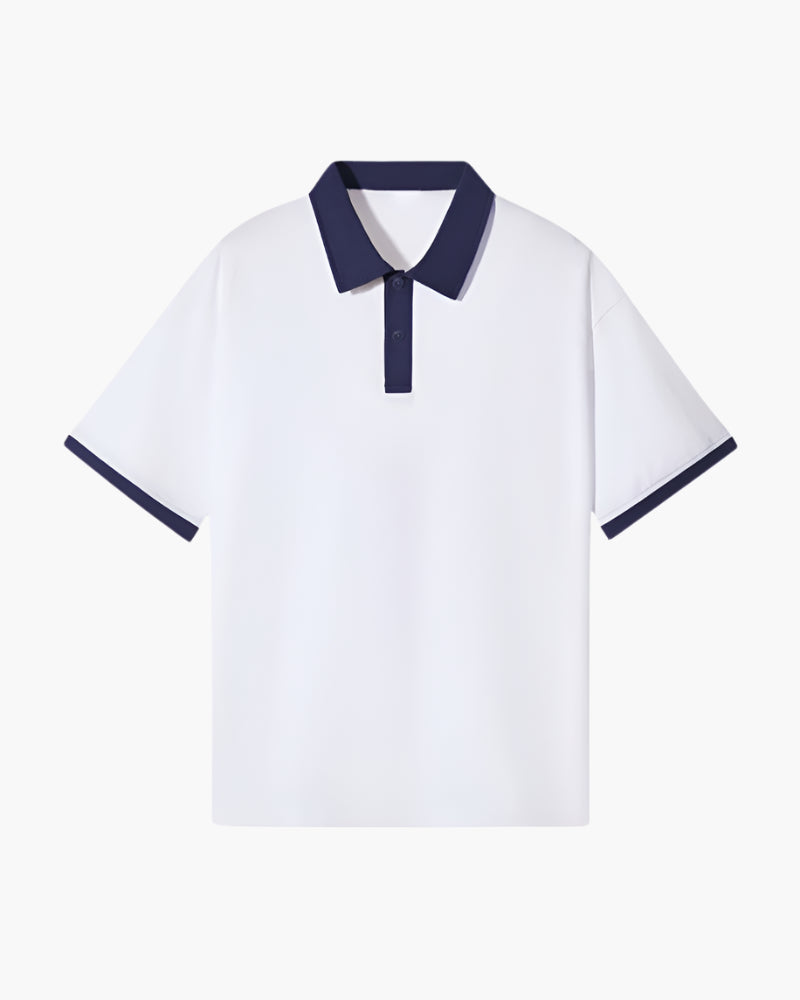 Contrast Collar Drop Shoulder Polo