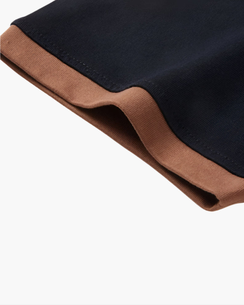 Contrast Collar Drop Shoulder Polo