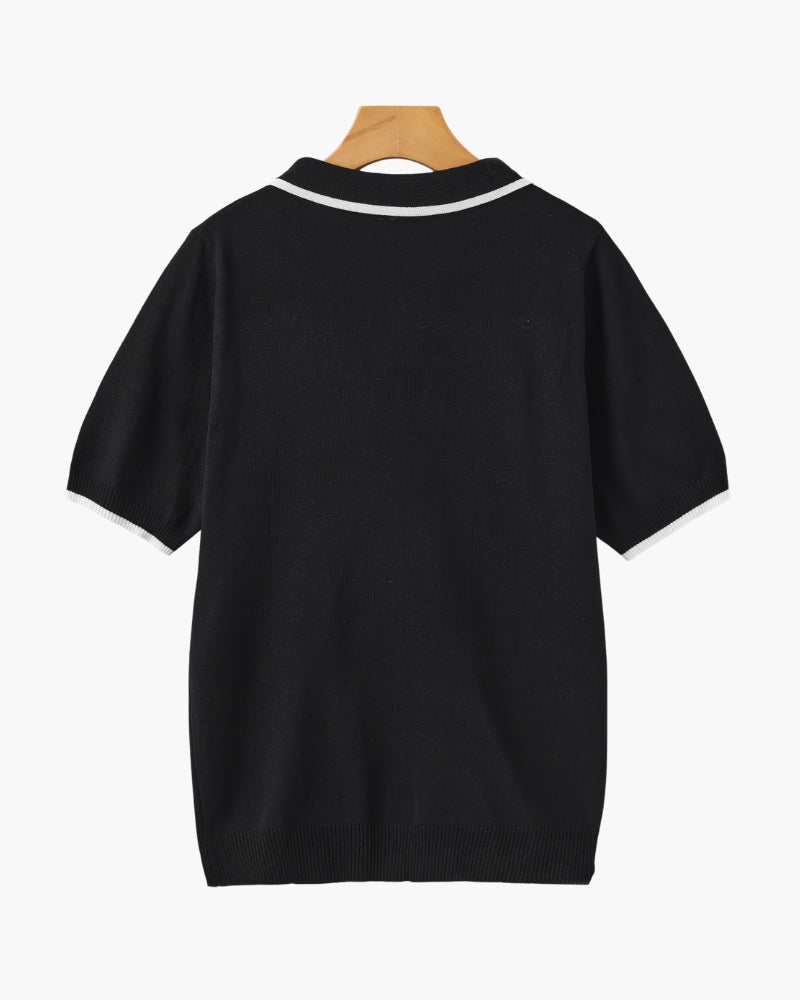 Contrast Trim Knit Polo