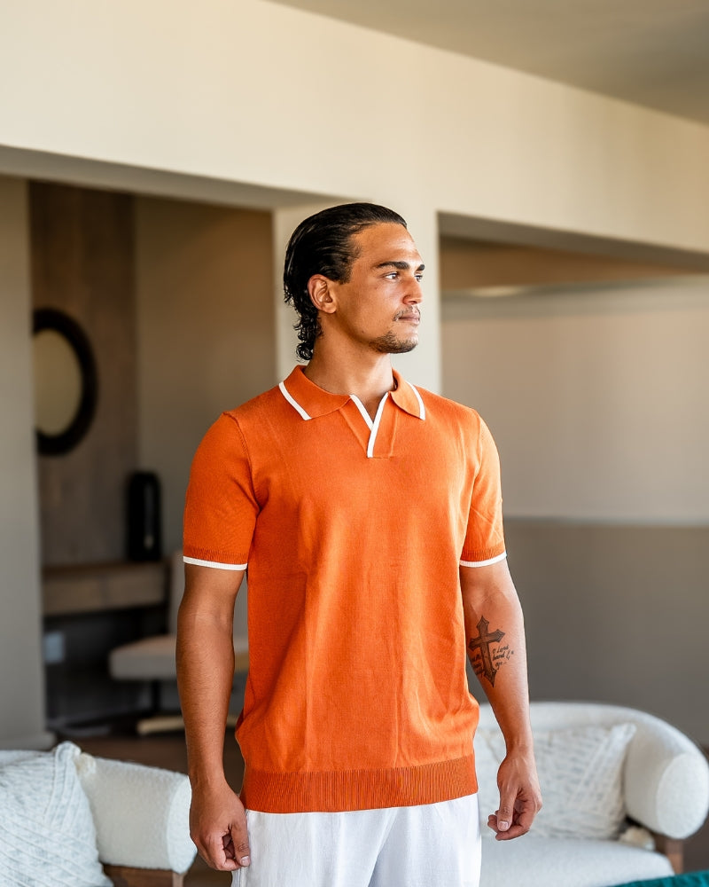 Contrast Trim Knit Polo