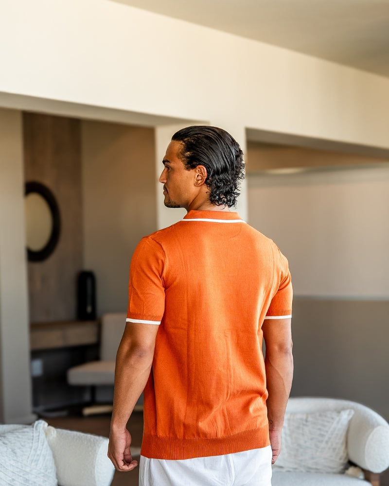 Contrast Trim Knit Polo