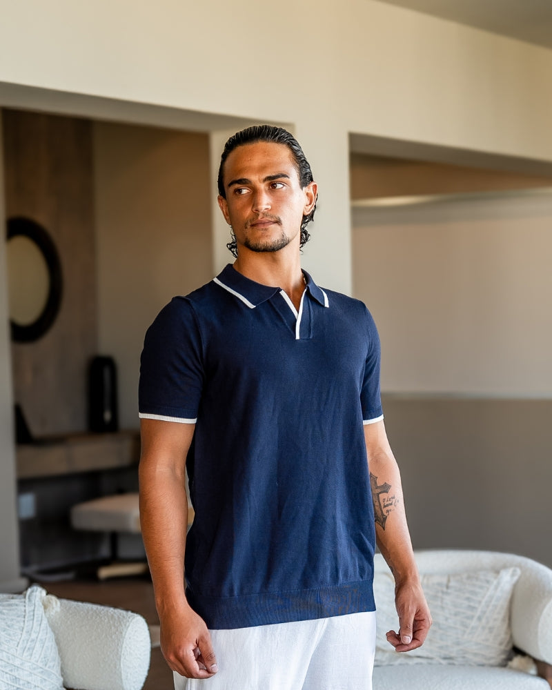 Contrast Trim Knit Polo