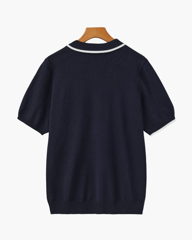 Contrast Trim Knit Polo