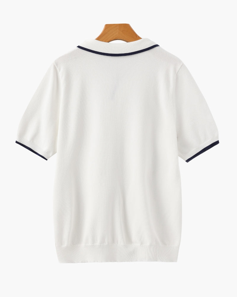 Contrast Trim Knit Polo