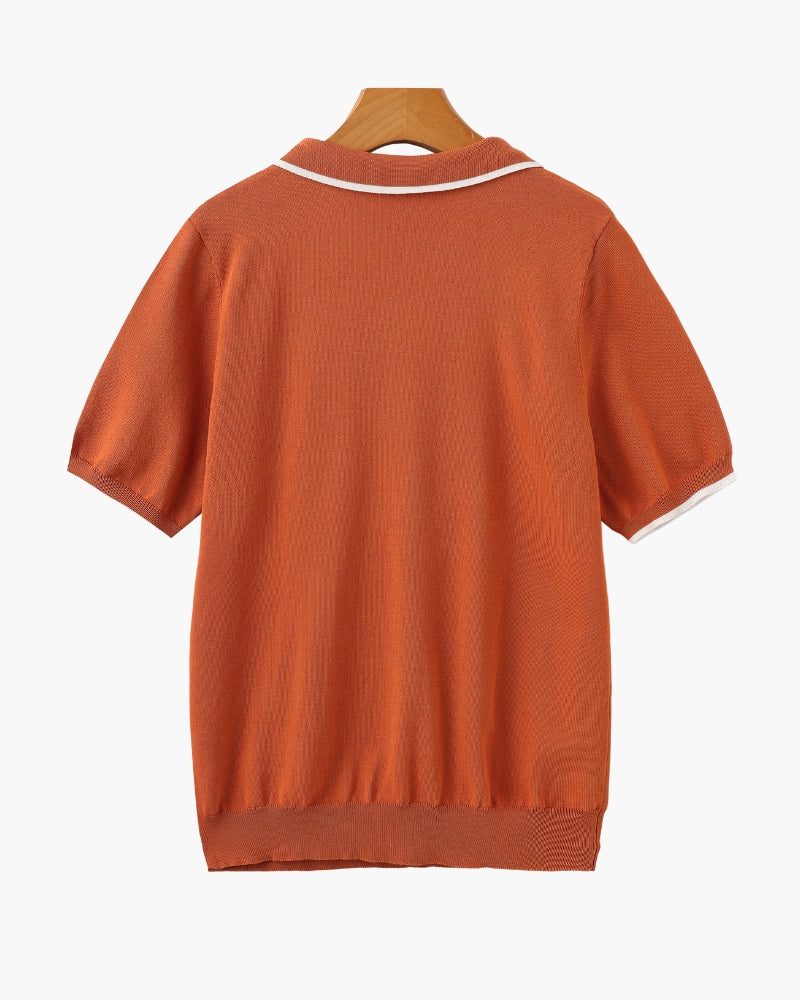 Contrast Trim Knit Polo