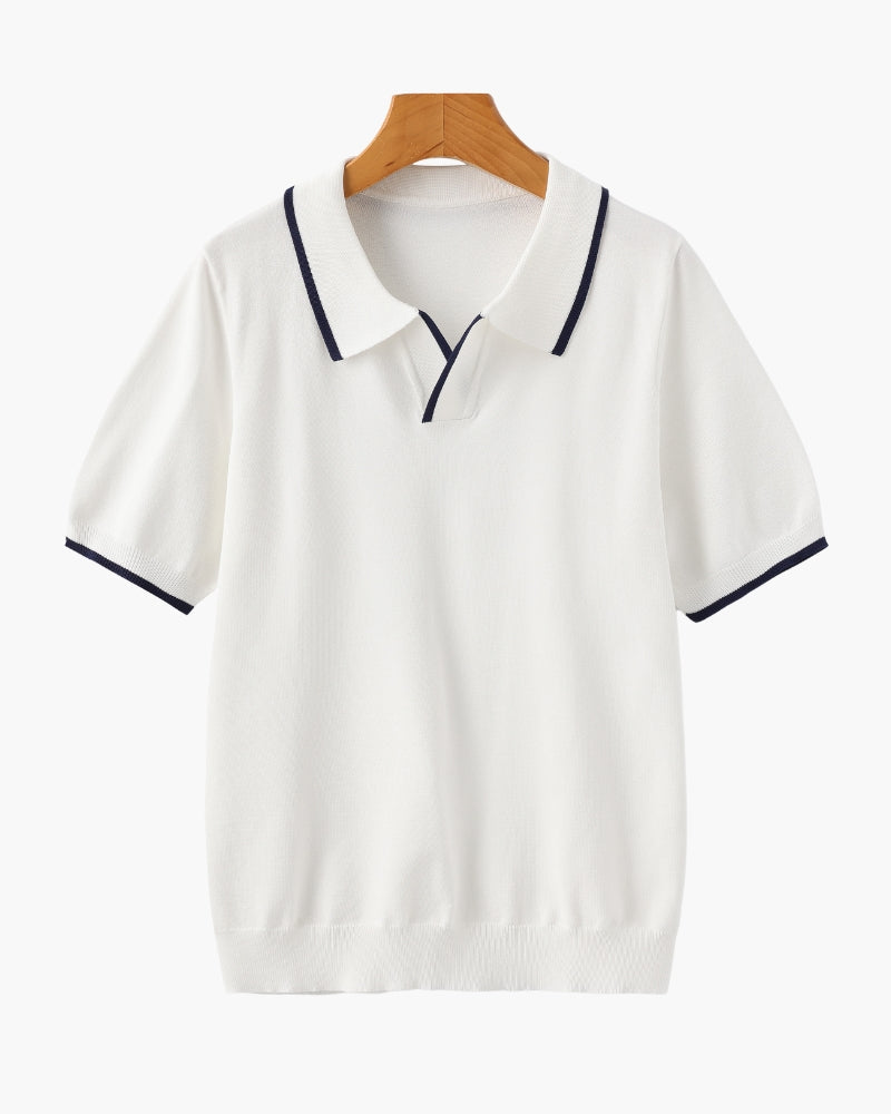 Contrast Trim Knit Polo