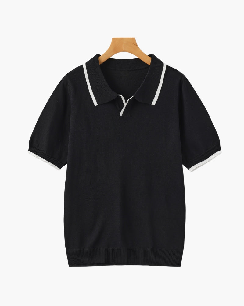 Contrast Trim Knit Polo